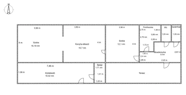Eladó családi ház, Nyáregyháza 2 szoba 74 m² 47.9 M Ft