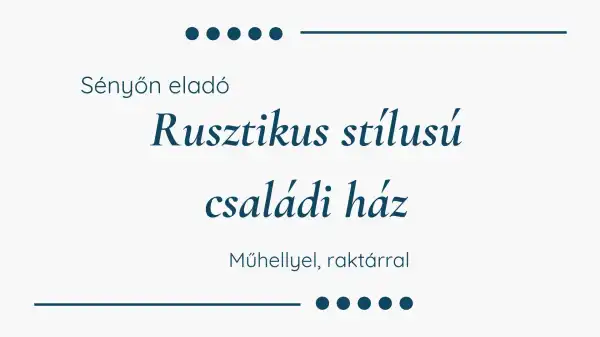 Eladó családi ház, Sényő 2 szoba 99.9 M Ft