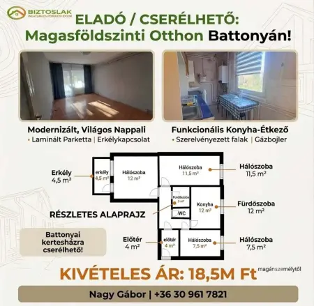 eladó panellakás, Battonya
