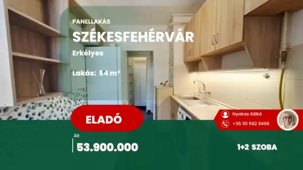 Eladó panellakás, Székesfehérvár 1+2 szoba 54 m² 53.9 M Ft