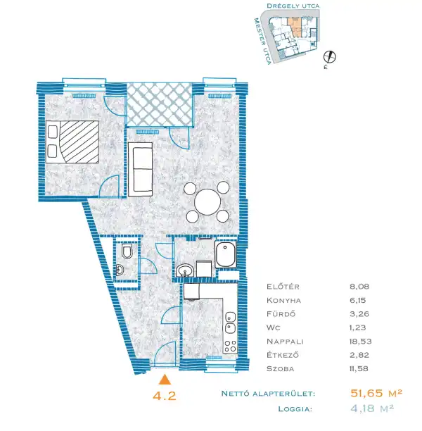 Eladó téglalakás, Budapest, IX. kerület 2 szoba 52 m² 94.6 M Ft