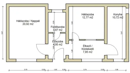 Eladó téglalakás, Budapest, IX. kerület 2 szoba 61 m² 86.5 M Ft
