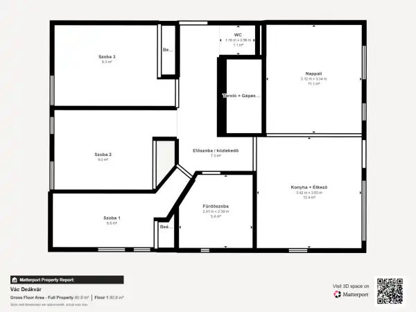 Eladó téglalakás, Vác 1+3 szoba 70 m² 110 M Ft