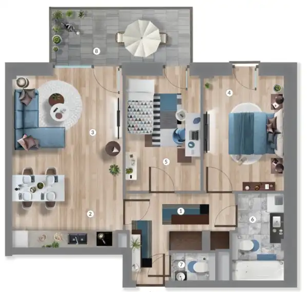 Eladó új építésű téglalakás, Budapest, XIII. kerület 3 szoba 60 m² 105.99 M Ft