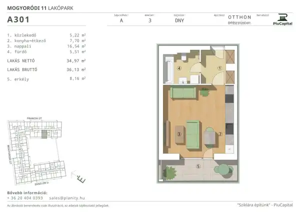 Eladó új építésű téglalakás, Budapest, XIV. kerület 1 szoba 35 m² 73.19 M Ft