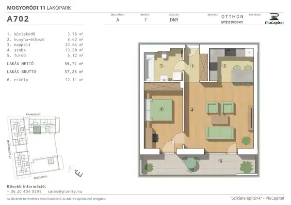 Eladó új építésű téglalakás, Budapest, XIV. kerület 2 szoba 56 m² 108.03 M Ft