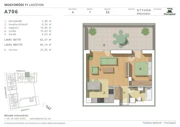Eladó új építésű téglalakás, Budapest, XIV. kerület 2 szoba 43 m² 80.73 M Ft