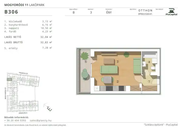 Eladó új építésű téglalakás, Budapest, XIV. kerület 1 szoba 32 m² 67.35 M Ft