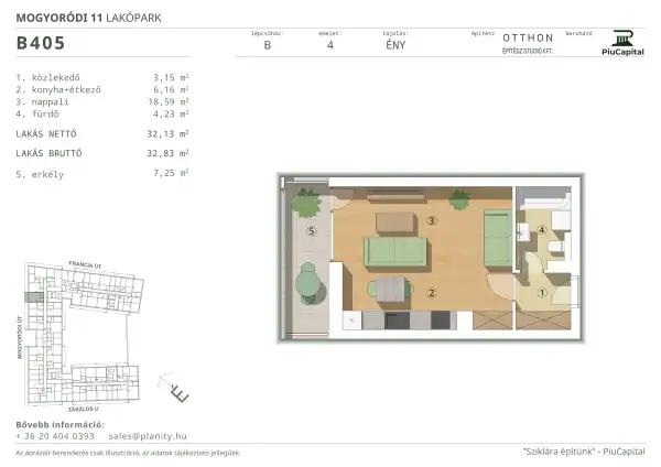 Eladó új építésű téglalakás, Budapest, XIV. kerület 1 szoba 32 m² 67.09 M Ft