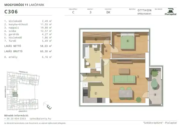 Eladó új építésű téglalakás, Budapest, XIV. kerület 2 szoba 58 m² 91.6 M Ft