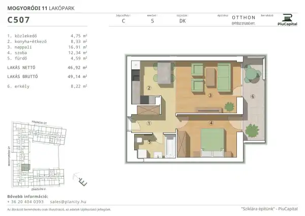 Eladó új építésű téglalakás, Budapest, XIV. kerület 2 szoba 47 m² 85.58 M Ft
