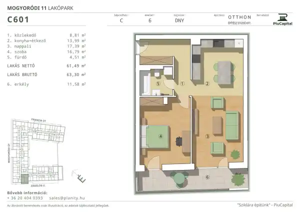 Eladó új építésű téglalakás, Budapest, XIV. kerület 2 szoba 61 m² 113.88 M Ft