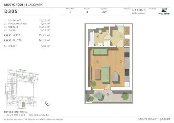 Eladó új építésű téglalakás, Budapest, XIV. kerület 1 szoba 35 m² 71.23 M Ft
