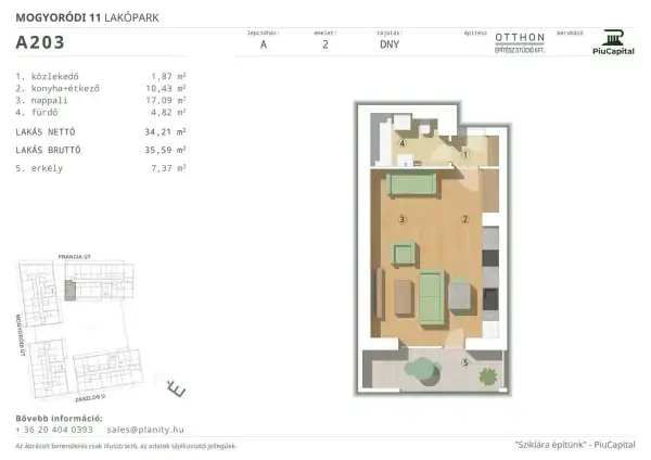 Eladó új építésű téglalakás, Budapest, XIV. kerület 1 szoba 35 m² 68.96 M Ft