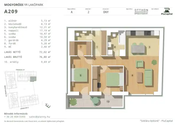 Eladó új építésű téglalakás, Budapest, XIV. kerület 3 szoba 73 m² 122.59 M Ft