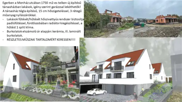 Eladó új építésű téglalakás, Eger 4 szoba 85 m² 94.5 M Ft
