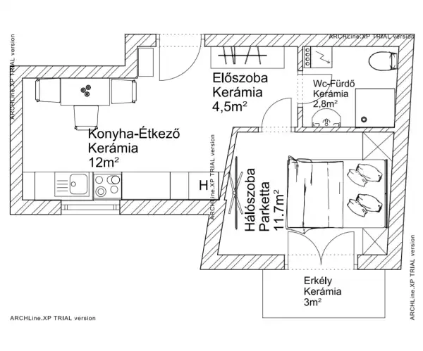 Eladó újépítésű téglalakás, Vác 1 szoba 31 m² 45.4 M Ft